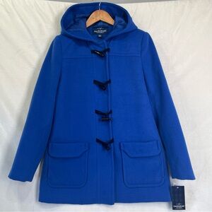 Mackintosh New England Hooded Jacket Women Small Izzi Polywool Toggle Coat Royal